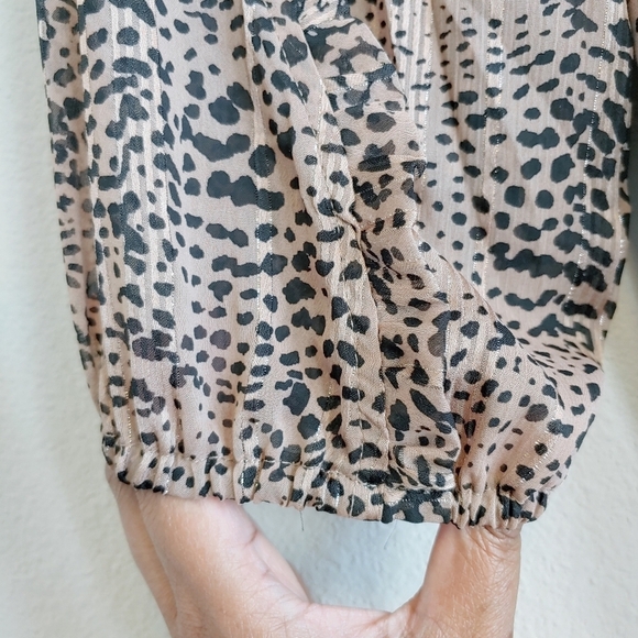 Maeve Anthropologie Jacquin Animal Print Peasant Boho Blouse Sz S - Picture 4 of 13